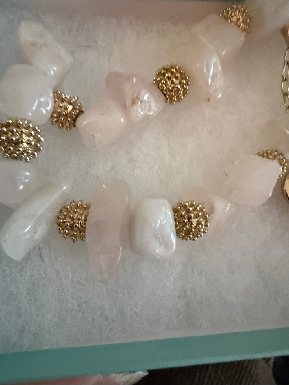 Park Lane Gold and Pale Pink Beaded Bracelet